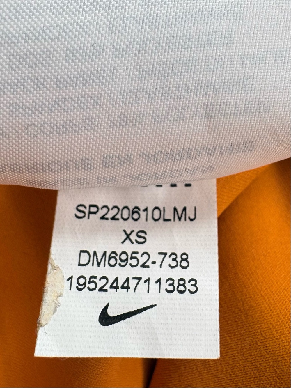 NIKE PRO Dri-Fit Cropped Tank Top Orange Zip Up Side Pockets Shelf Bra XS - Picture 7 of 12